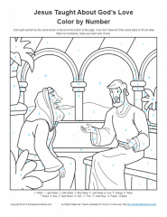 Bible coloring pages for kids jesus taught about gods love