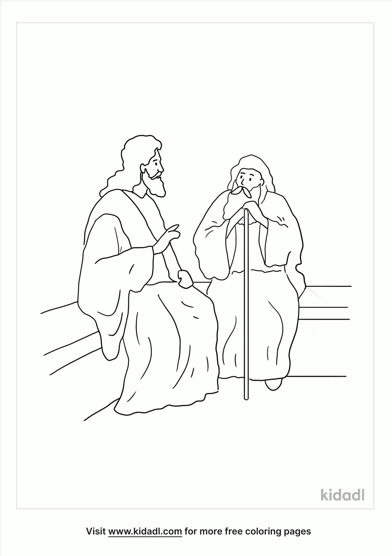 Free jesus and nicodemus coloring page coloring page printables