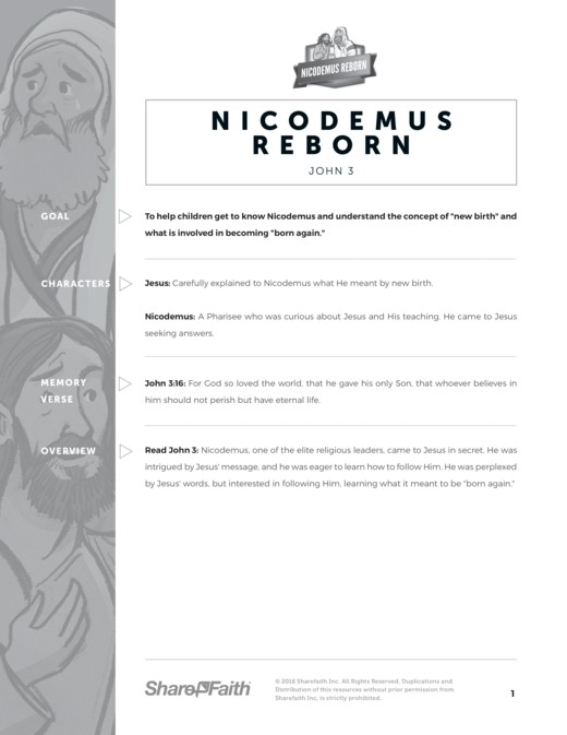 John nicodemus bible sunday school coloring pages clover media