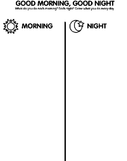 Good morning good night coloring page