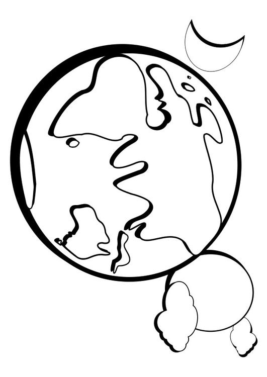 Coloring page night and day