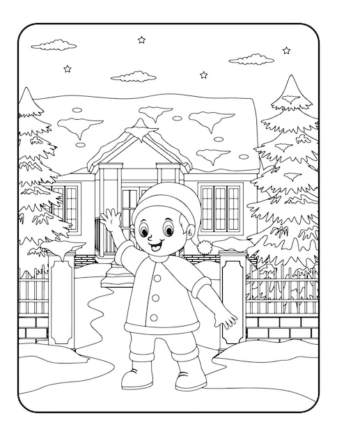 Premium vector christmas winter coloring valentines day coloring pages for kids love coloring page coloring book