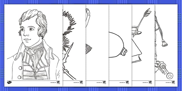Burns night coloring pages teacher