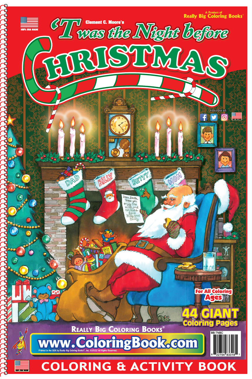 Twas the night before christmas coloring book x