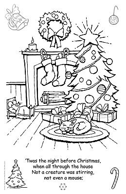 Twas the night before christmas coloring book â x â