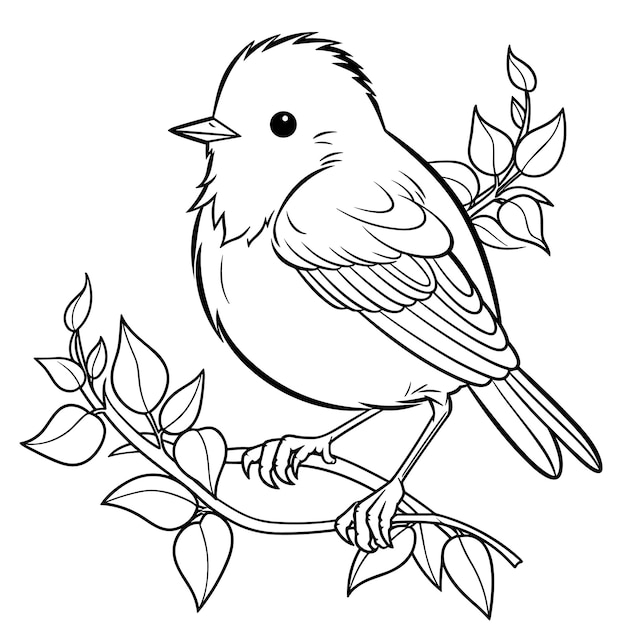Premium vector nightingale coloring pages for kid