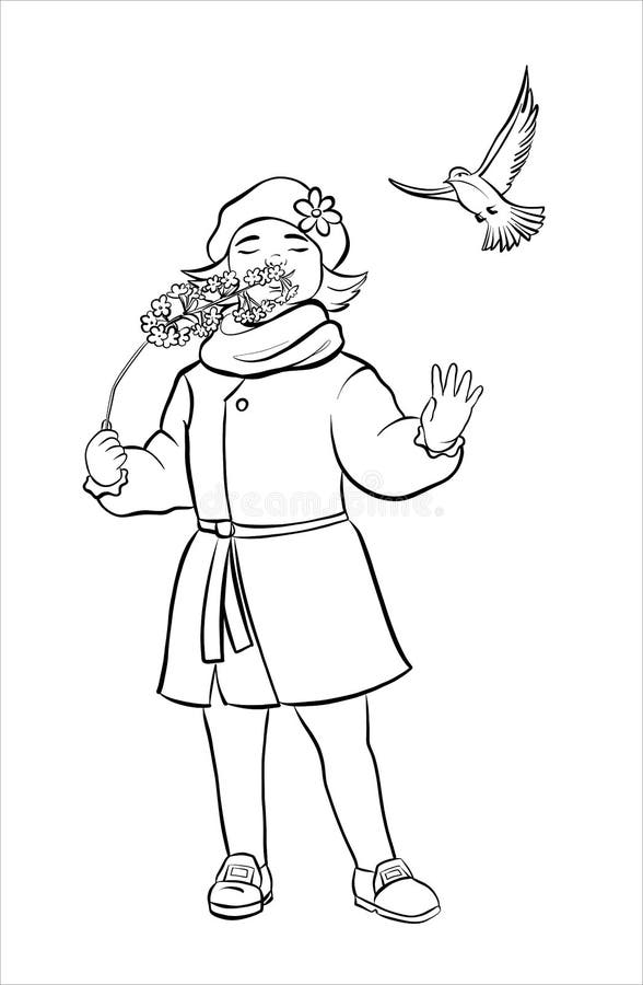 Nightingale coloring stock illustrations â nightingale coloring stock illustrations vectors clipart