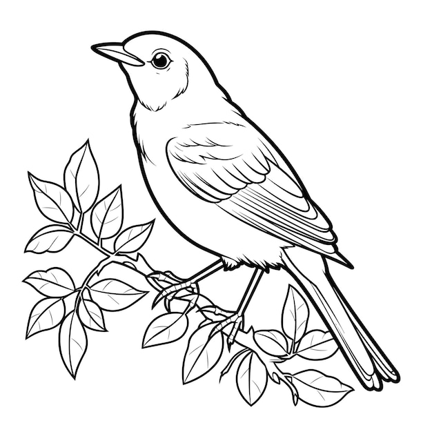 Premium vector nightingale coloring pages for kid