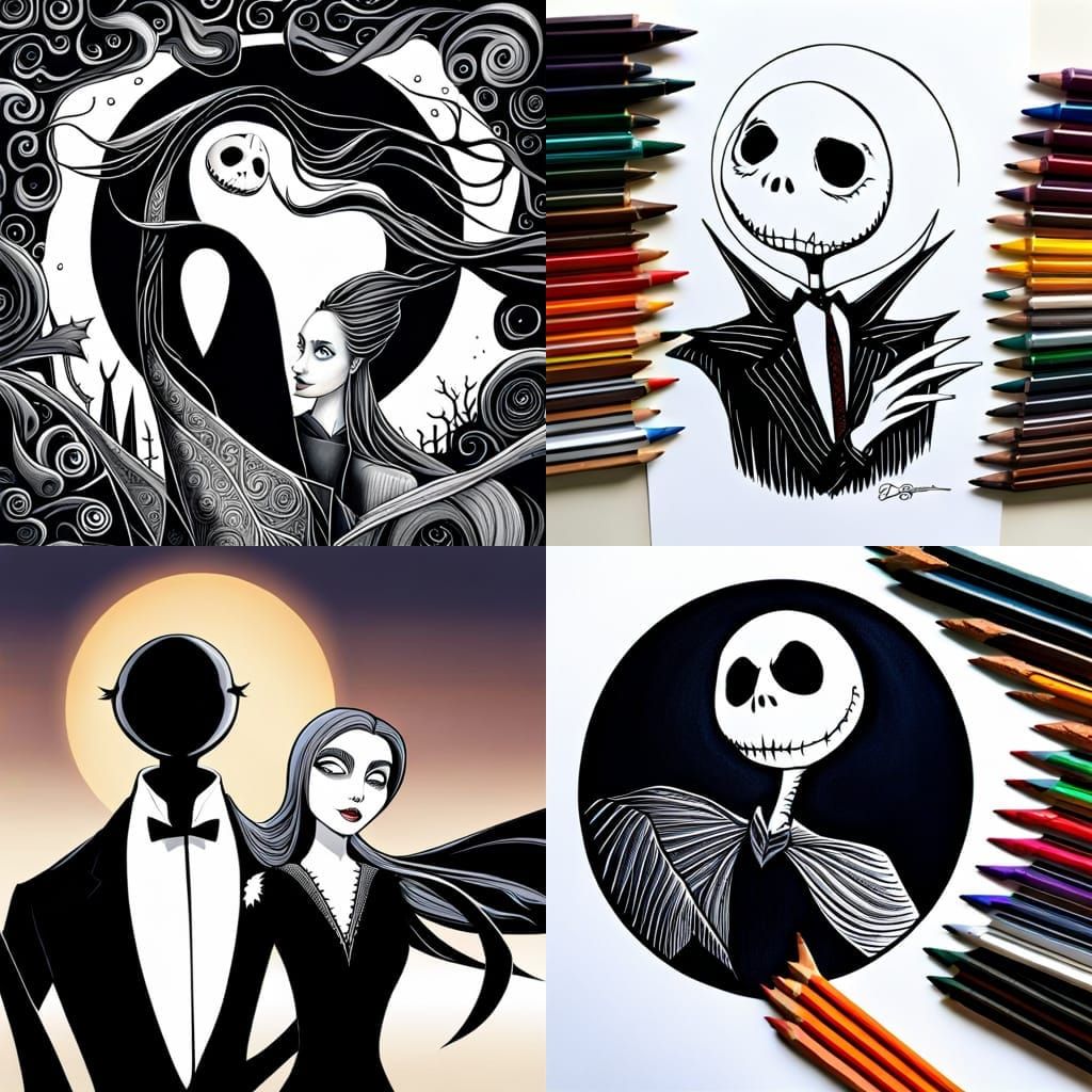 Nightmare before christmas coloring pages disney nightmare before christmas coloring pages tim burnt pencil drawing ink drawing