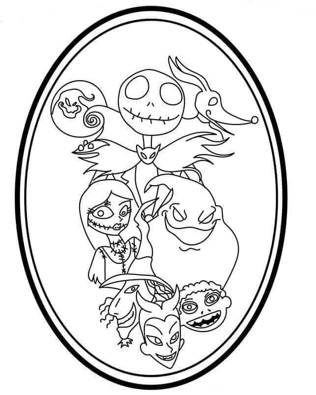 Nightmare before christmas coloring pages pdf