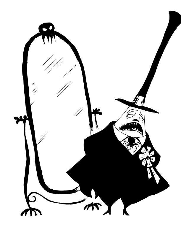 Nightmare before christmas mayor plush colouring page