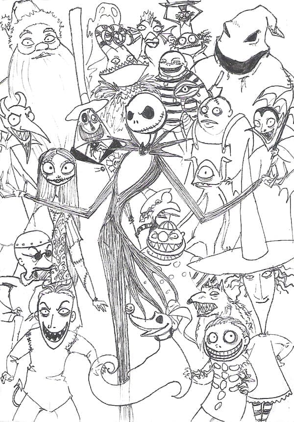 Nightmare before christmas image coloring page