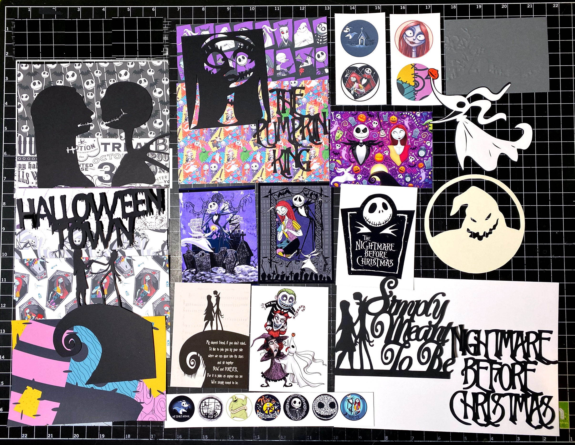 Nightmare before christmas scrapbook kit jack skellington sally pumpkin king scrapbook paper die cuts planner stickers project life