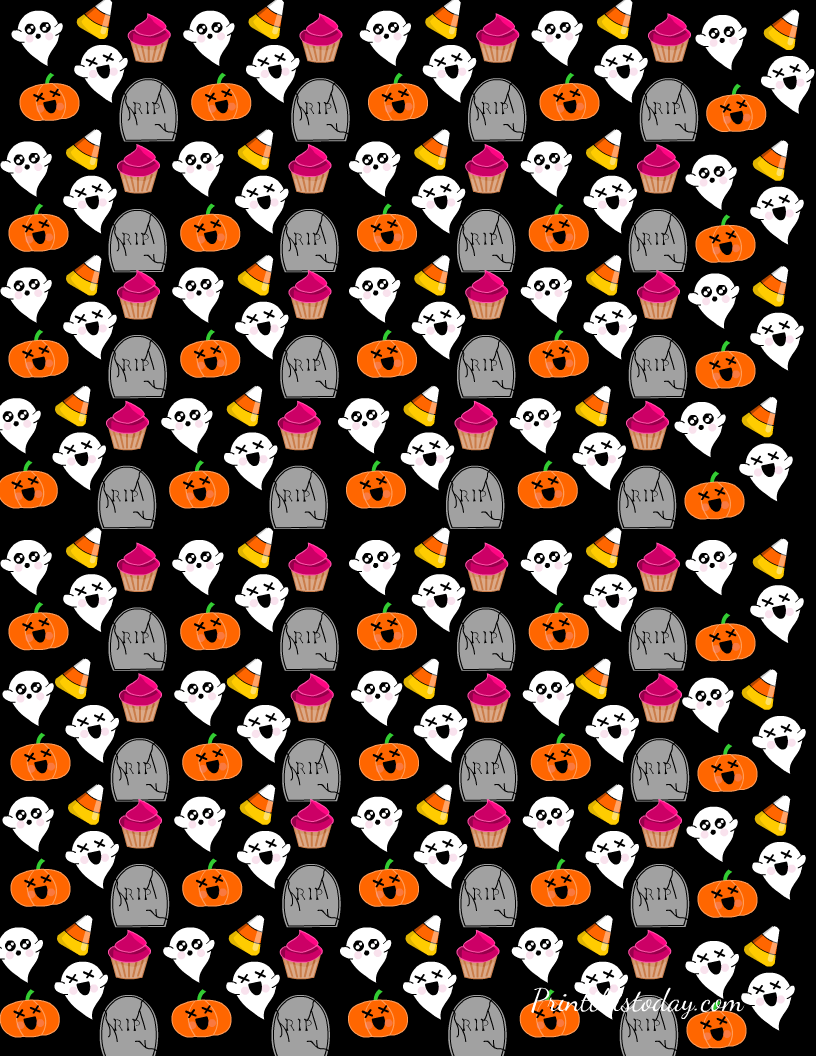 Cute free printable halloween scrapbook papers