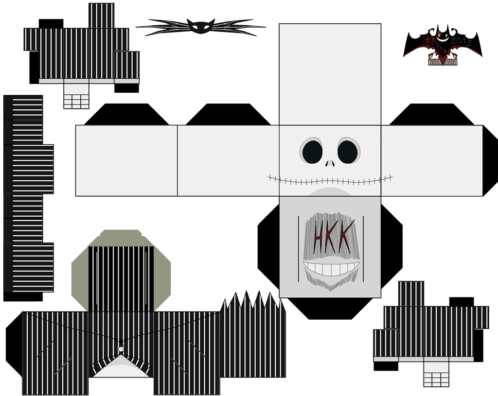 Jack skellington from the nightmare before christmas paper toy free printable papercraft templates