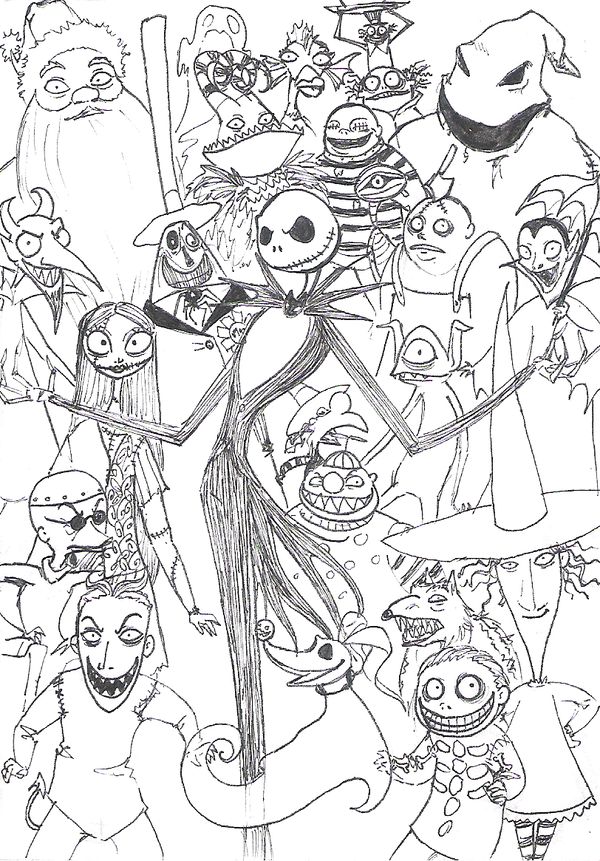 New coloring pages nightmare before christmas download