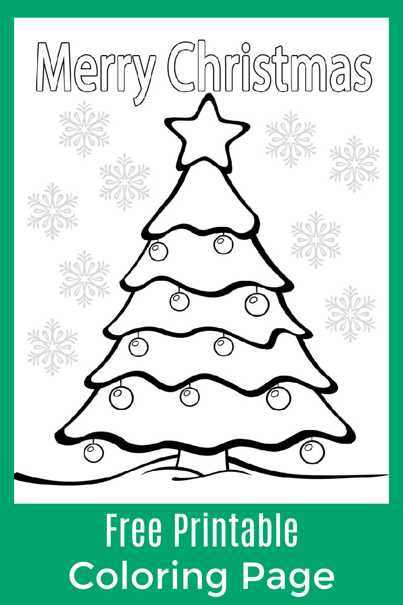 Merry christmas tree coloring page