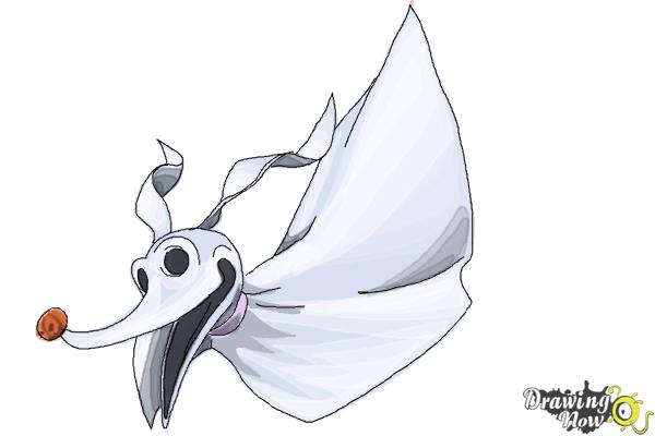 How to draw zero from the nightmare before christmas