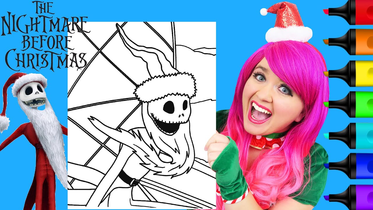 Coloring the nightare before christas jack skellington santa claus