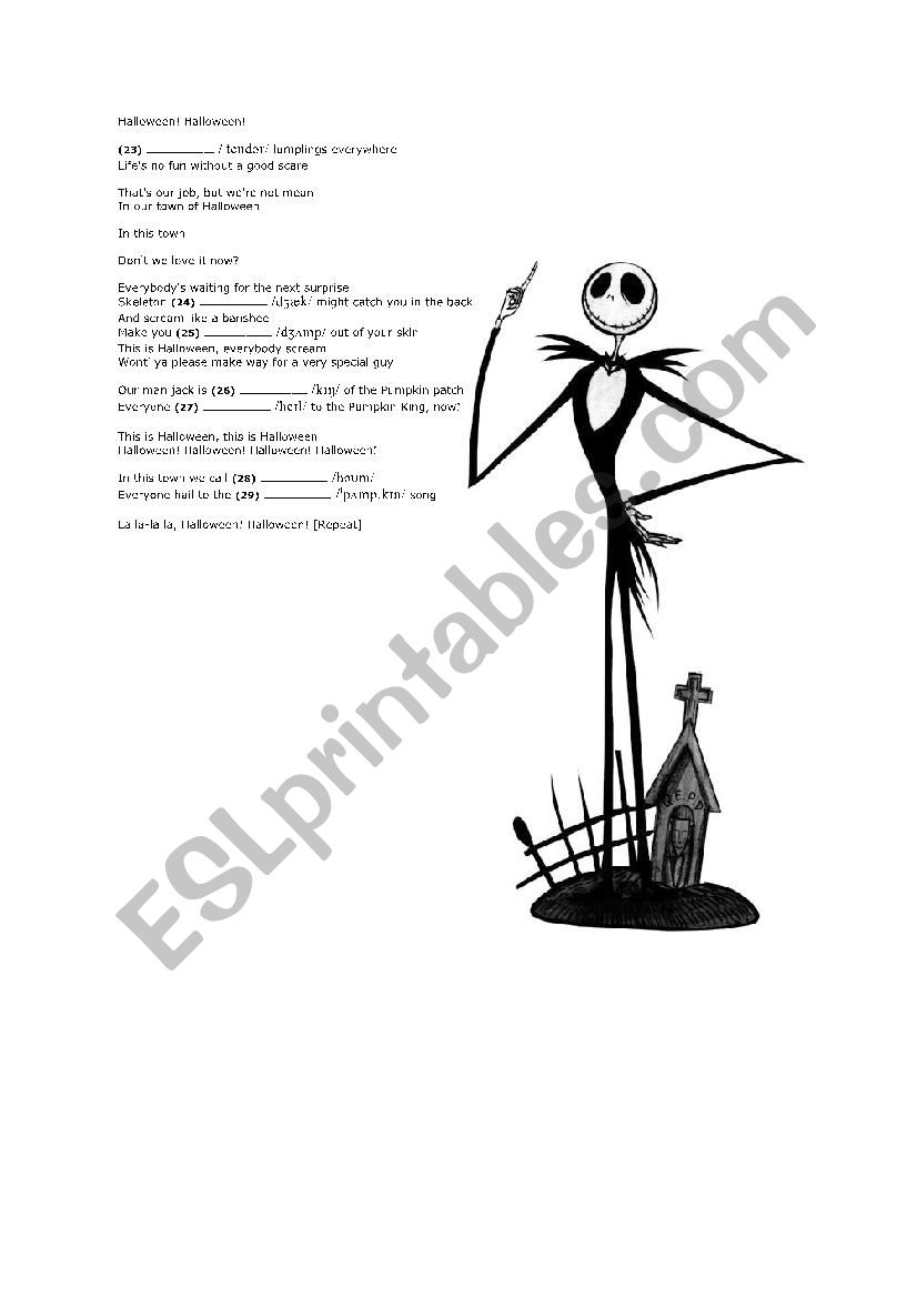 The nightmare before christmas this is halloween opening song part