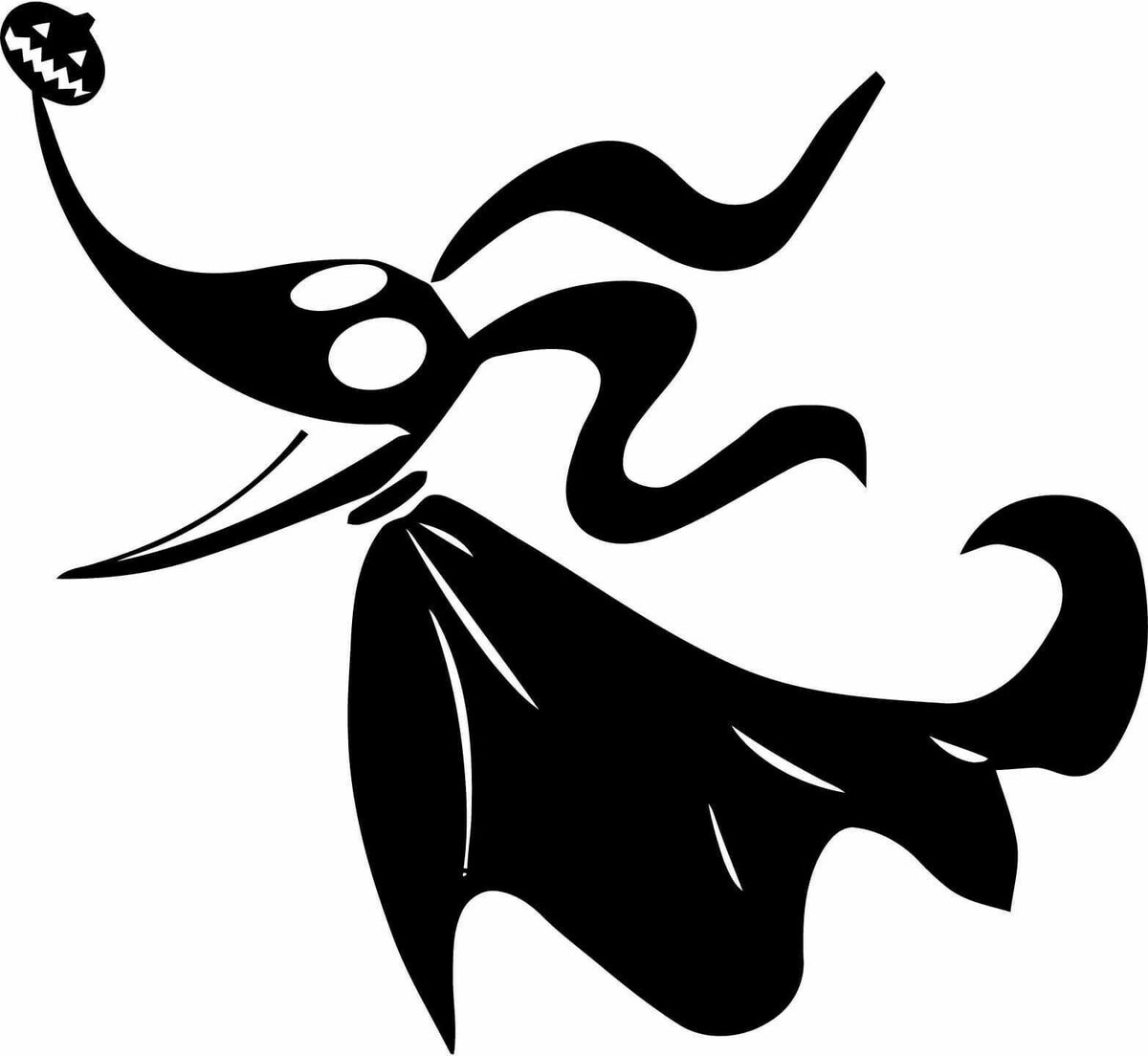 Nightmare before christmas dog zero vinyl car window decal sticker