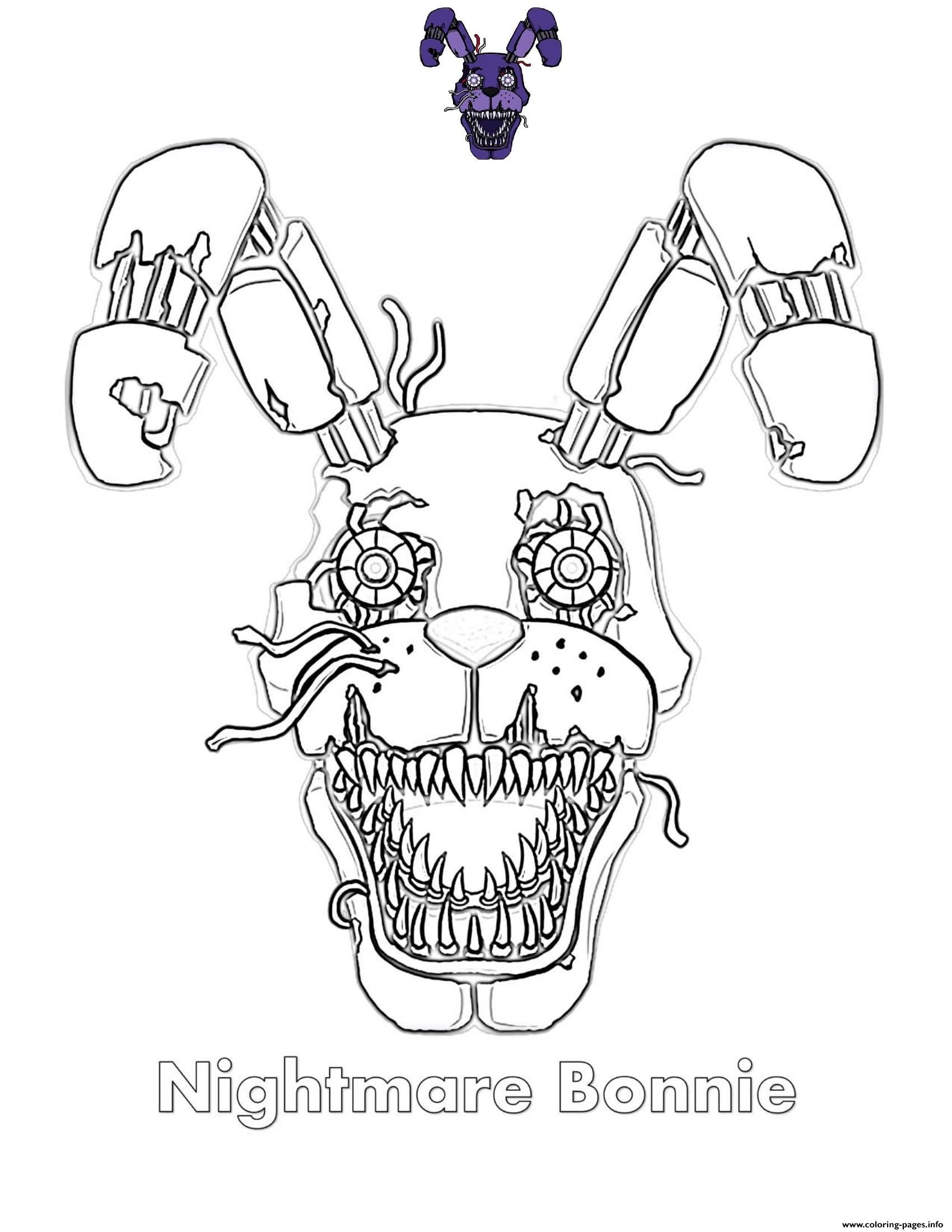 Nightmare bonnie fnaf coloring page printable fnaf coloring pages coloring pages super coloring pages