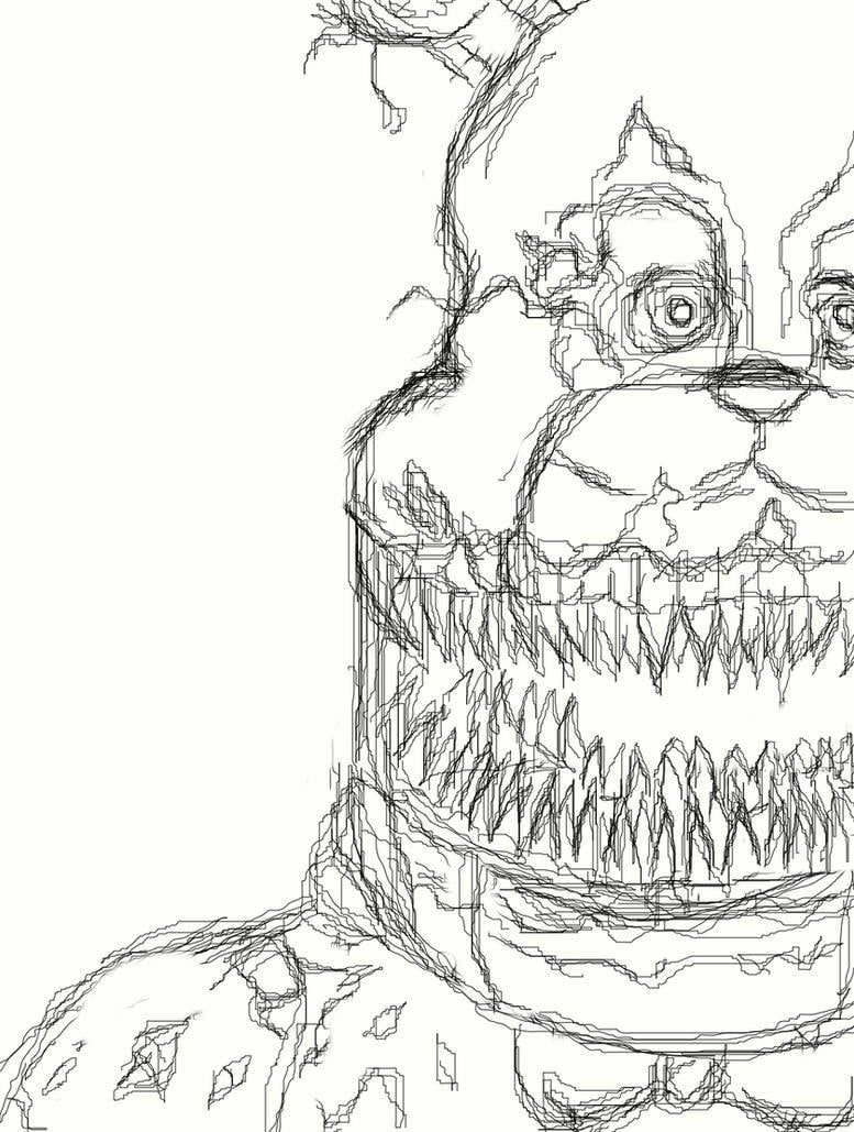 Nightmare fredbear outline rfivenightsatfreddys