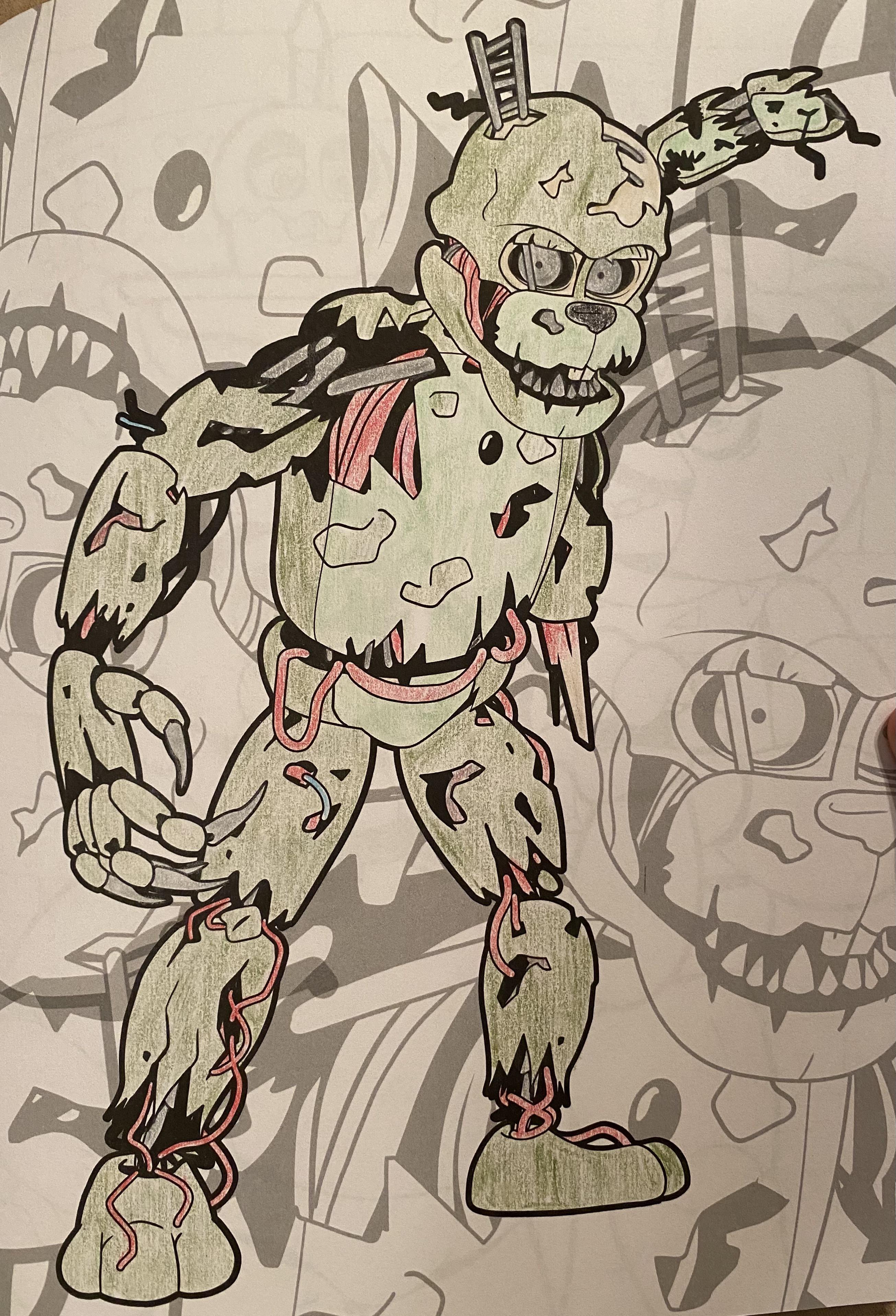 Scrap trap in the fnaf coloring book rfivenightsatfreddys