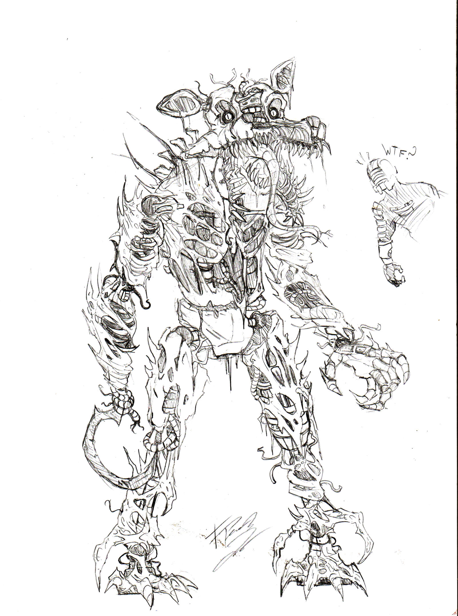 Nightmare foxy the necromorphdesingsketch by edgar