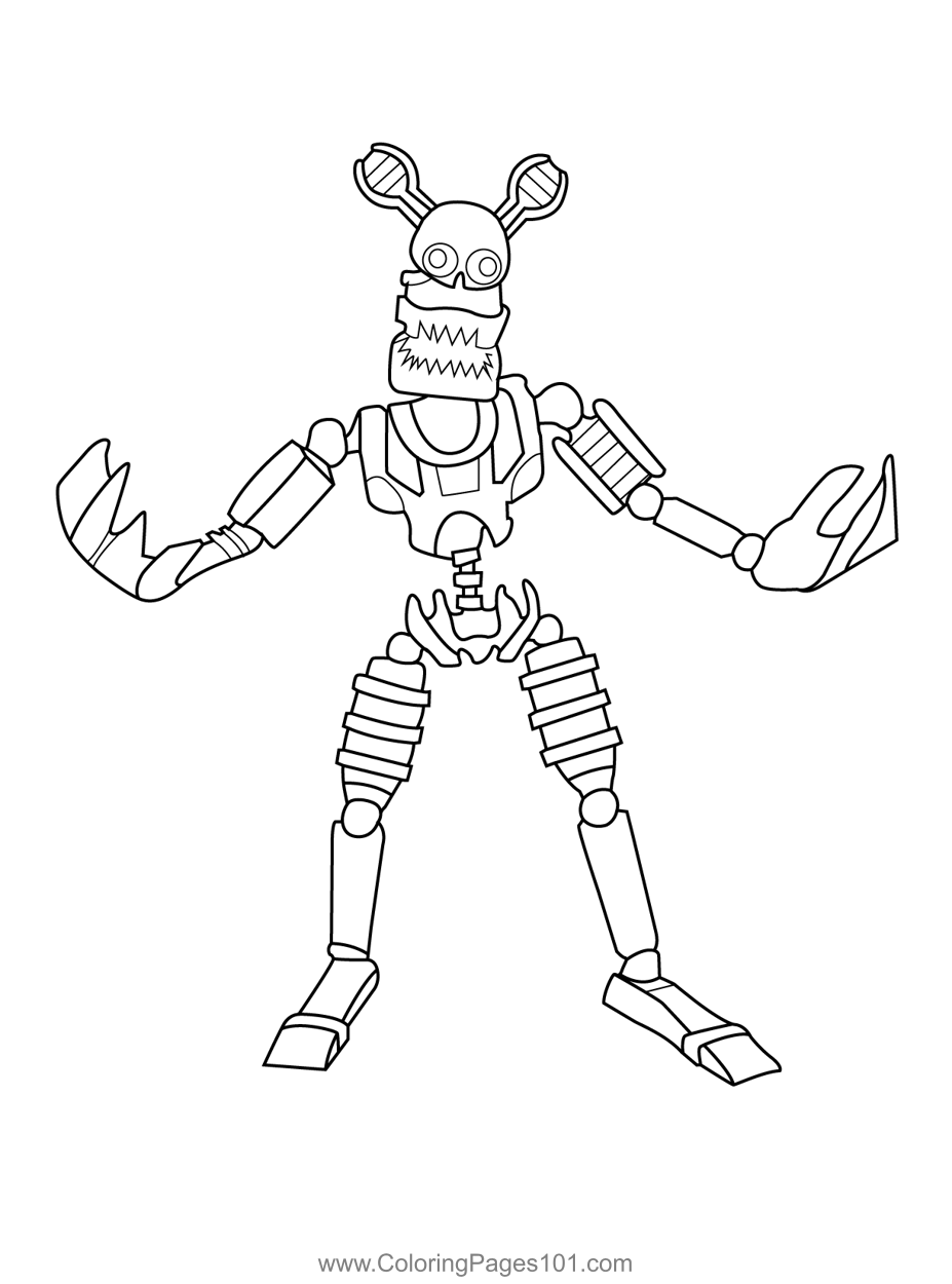 Nightmare endo fnaf coloring page fnaf coloring pages coloring pages printable coloring pages