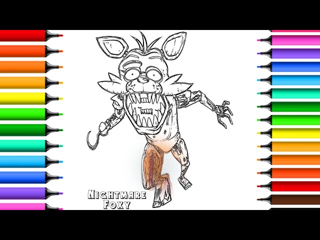 Five nights at freddys coloring pages nightare foxy ncs usic