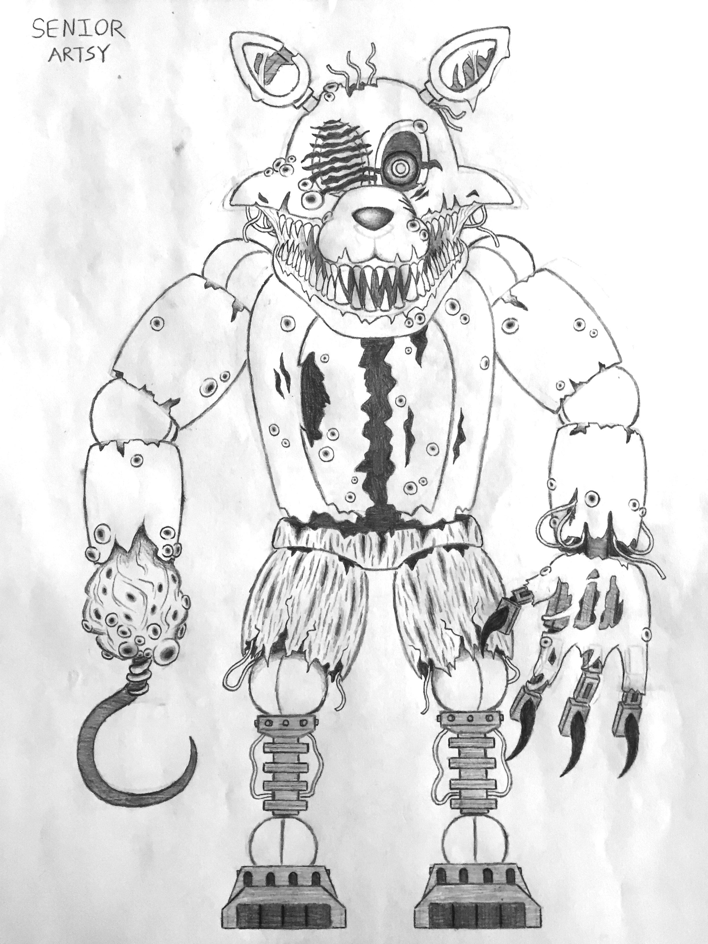 Twisted foxy sketch rfivenightsatfreddys