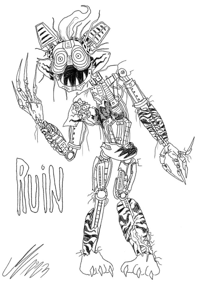 I sketched a âruinedâ wolf rfivenightsatfreddys