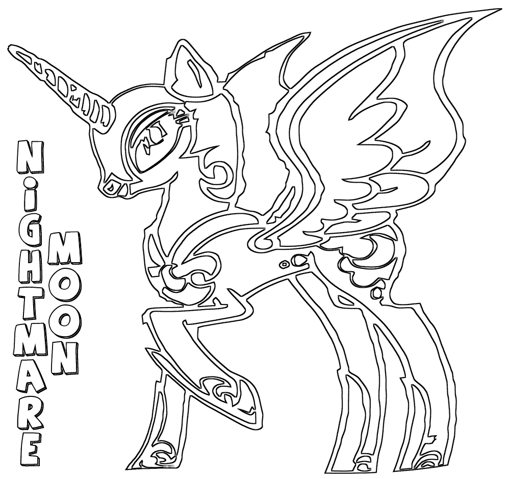 Nightmare moon coloring pages coloring pages to download and print