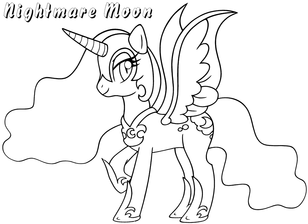 Nightmare moon coloring pages coloring pages to download and print