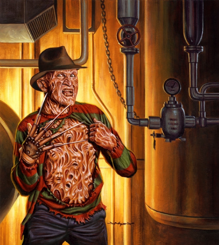 Freddy krueger a nightmare on elm street dream warriors neca toys figure card backing art jason edmiston in from the land beyond s jason edmiston the misfits crimson ghost a
