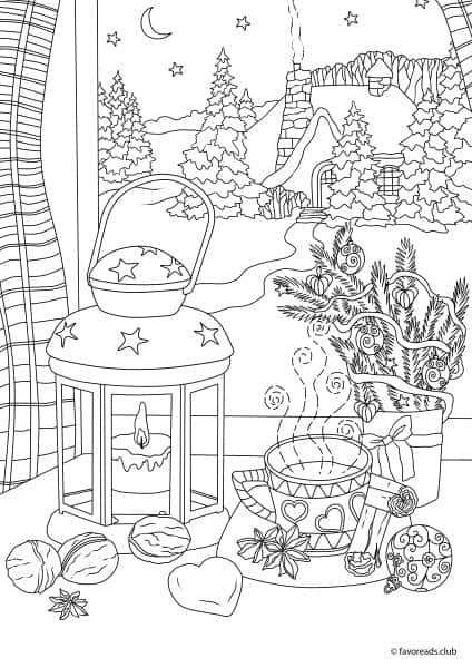 Christmas joy â winter night â favoreads coloring club