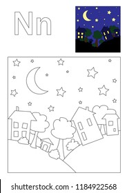 Night sky coloring page images stock photos d objects vectors