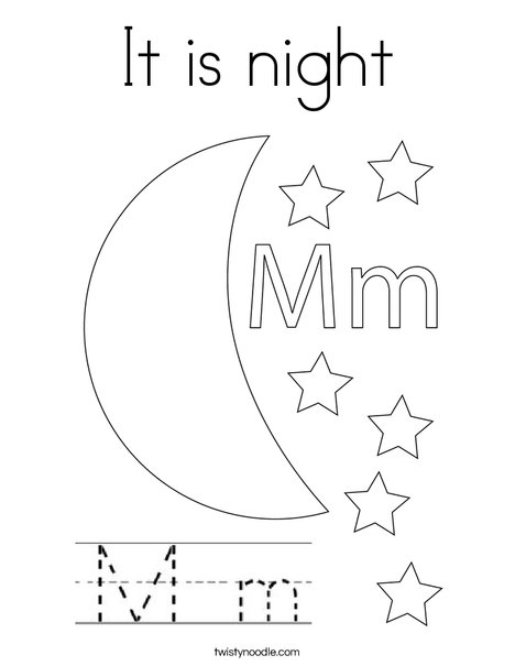 It is night coloring page