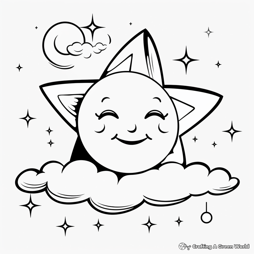 Sun moon and stars coloring pages