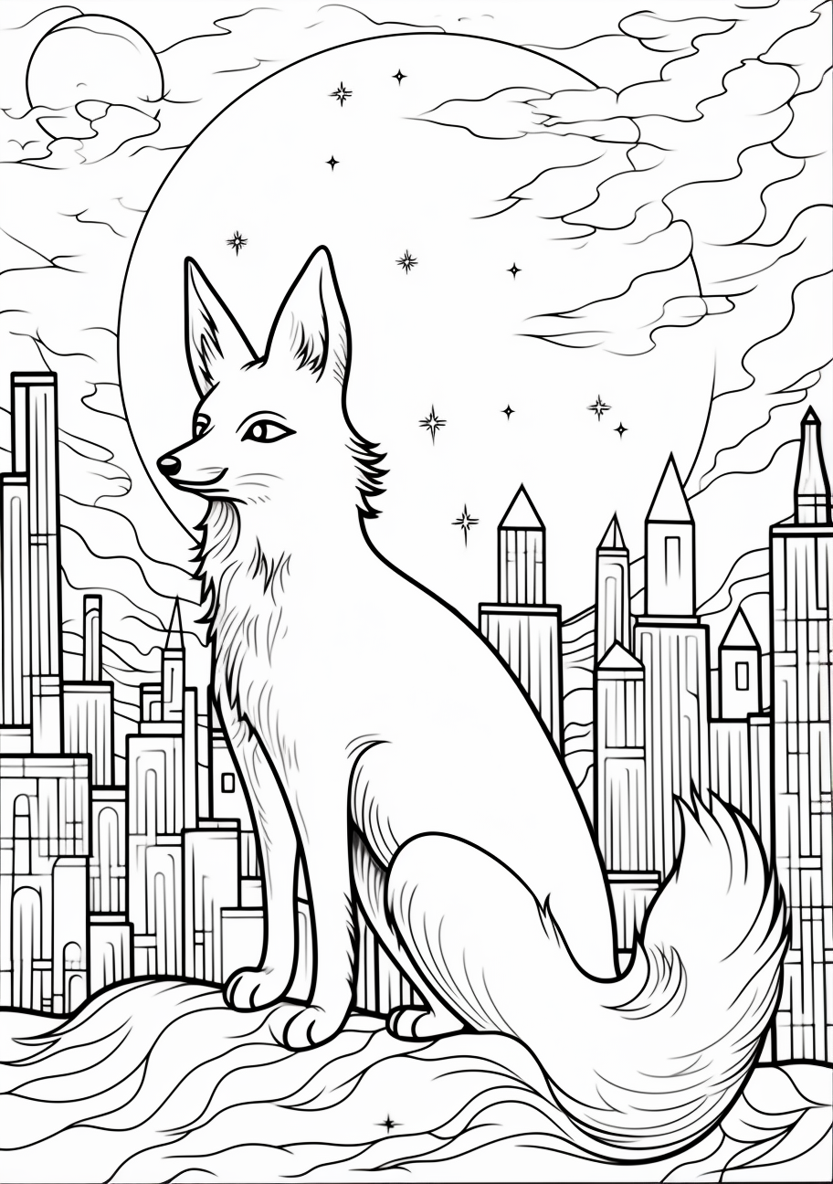 Fox and moon night visions