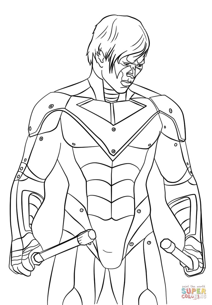The nightwing coloring page free printable coloring pages