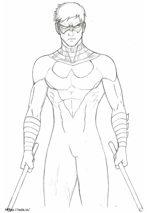 Cool nightwing coloring page