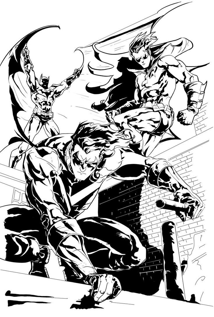 Batman robin and nightwing by philliecheesie batman coloring pages coloring books superhero coloring