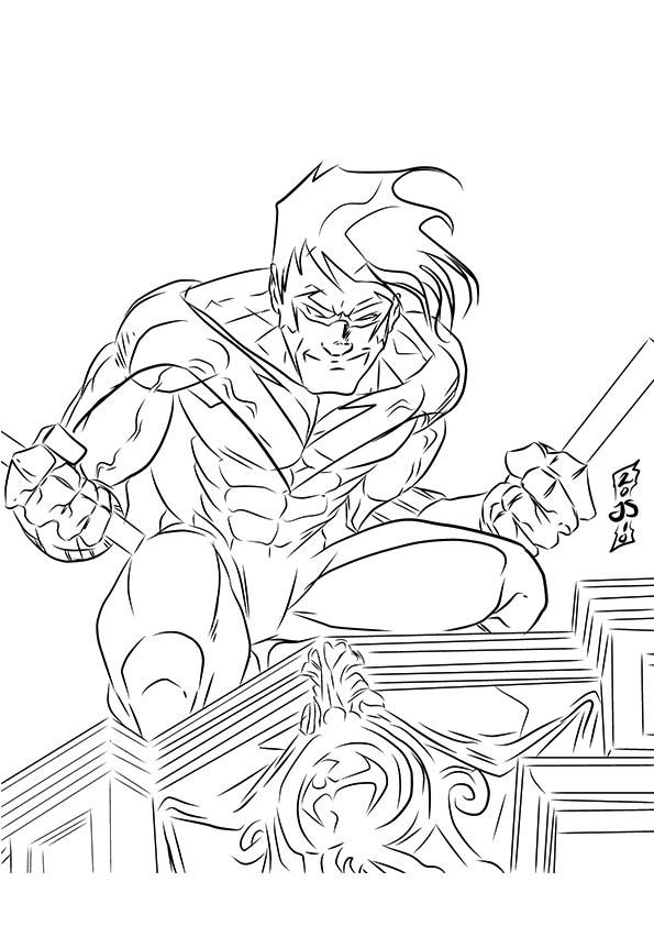 Nightwing coloring pages for kids superhero coloring pages free kids coloring pages