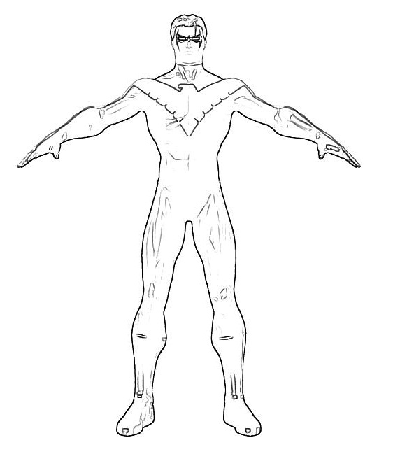 Images of nightwing coloring pages