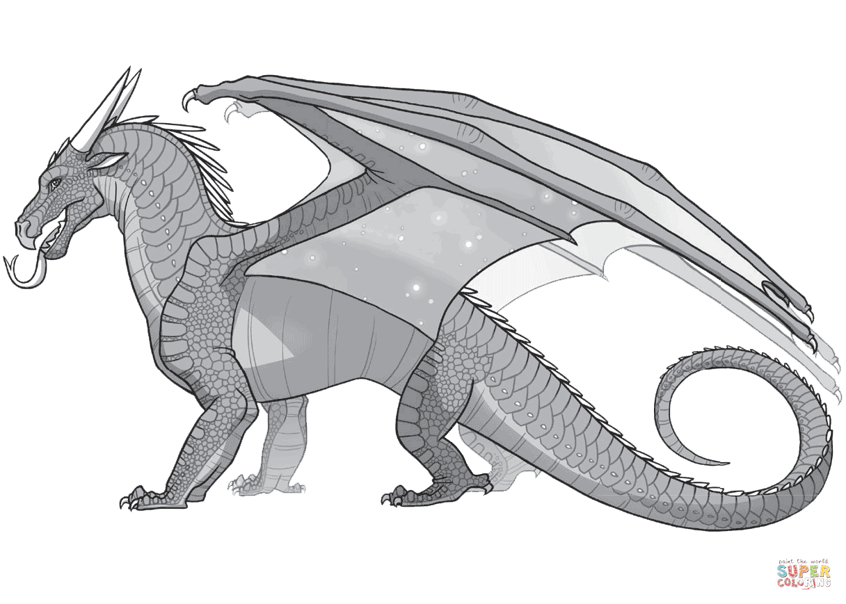 Wings of fire nightwing dragon coloring page free printable coloring pages
