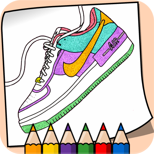 Glitter sneakers coloring book