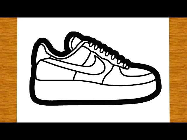 How to draw a nike air force shoe step by step easy drawings