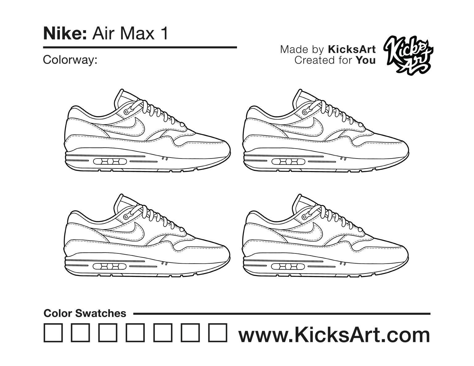 Nike air max sneaker coloring pages